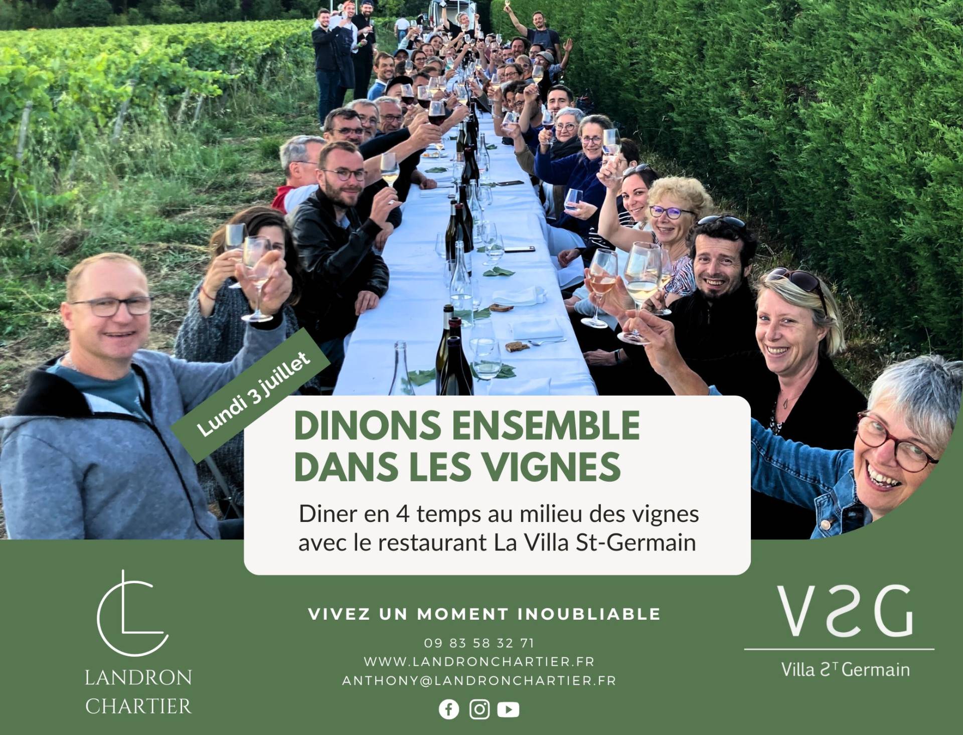 Diner dans les vignes.